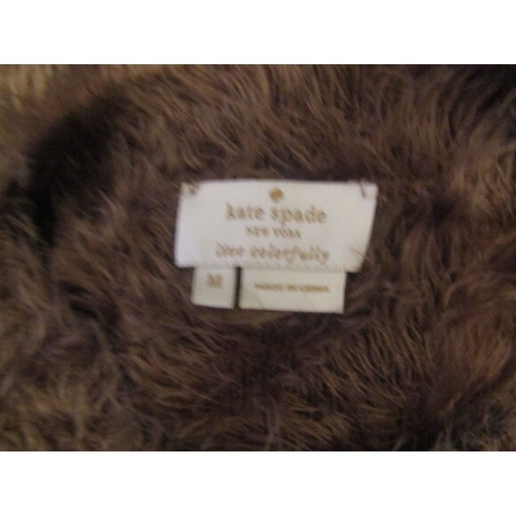 Kate Spade New York Sweater Brown Faux Fur Pullover with Bow Very Soft Sz M - Picture 7 of 7